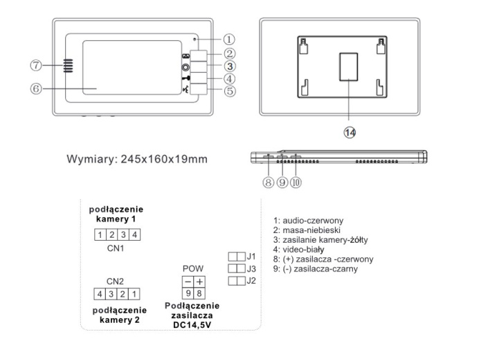 Vidos M323B – Monitor wideodomofonu